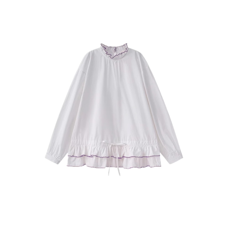 Lace Stand Collar Long Sleeves
