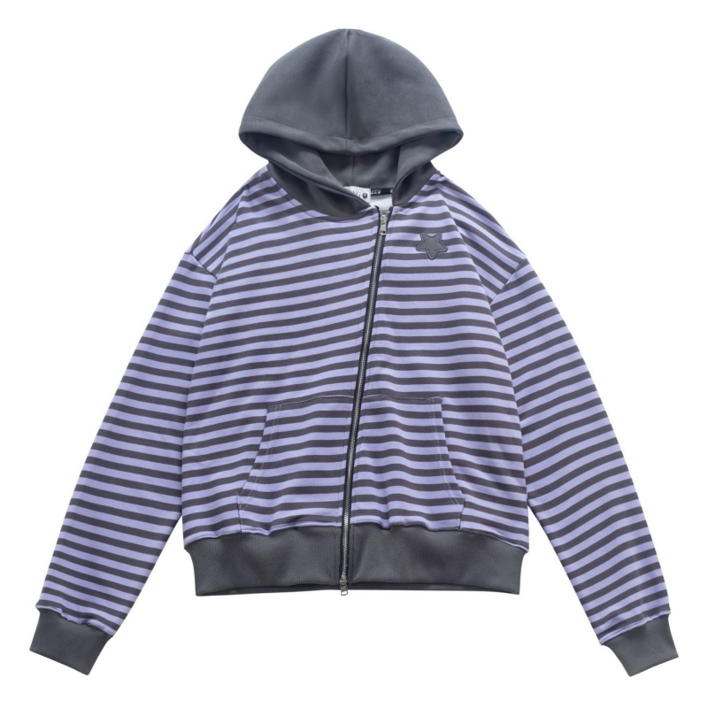 Diagonal Zip Casual Hoodie