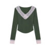 Lace V-Neck Long Sleeves
