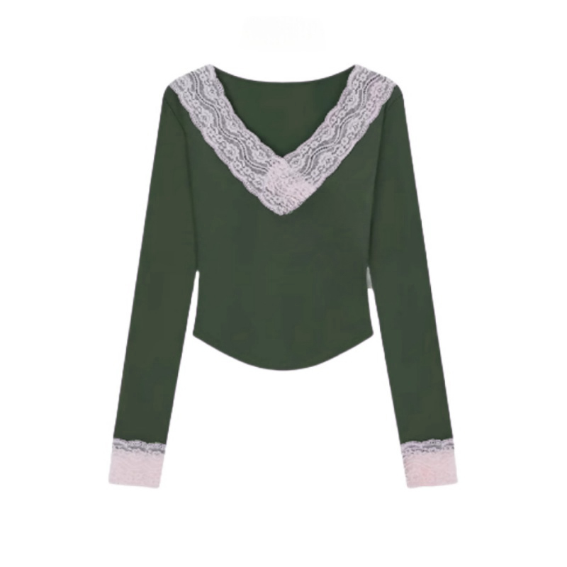 Lace V-Neck Long Sleeves