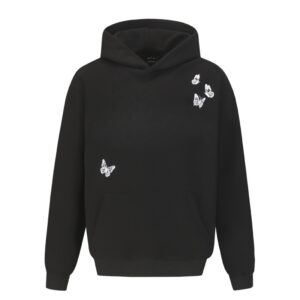 Elegant Embroidered Butterfly Hoodie